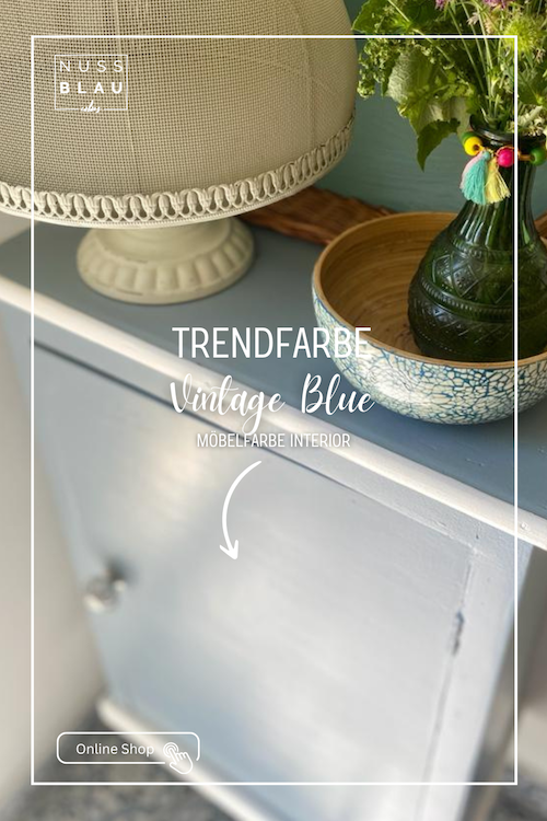 Möbelfarbe Interior in Vintage Blue Foto © Betonwiese