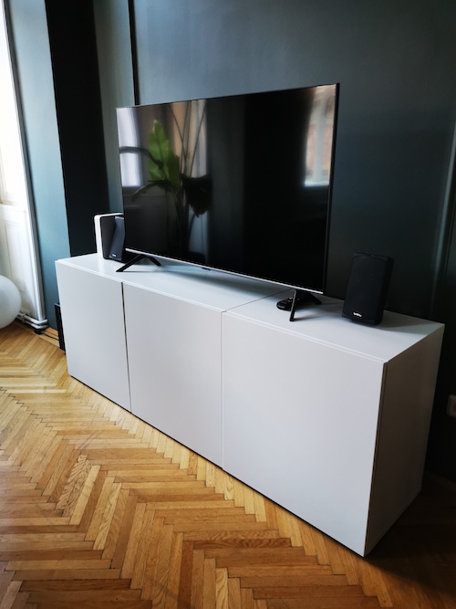 BESTA weiss nachher IKEA Malm Kommode mit NUSSBLAU Möbelfarbe Interior streichen.